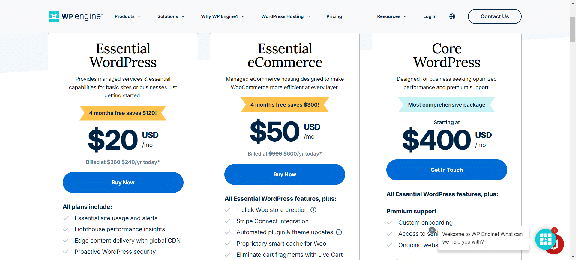 WP Engine Pricing Plans